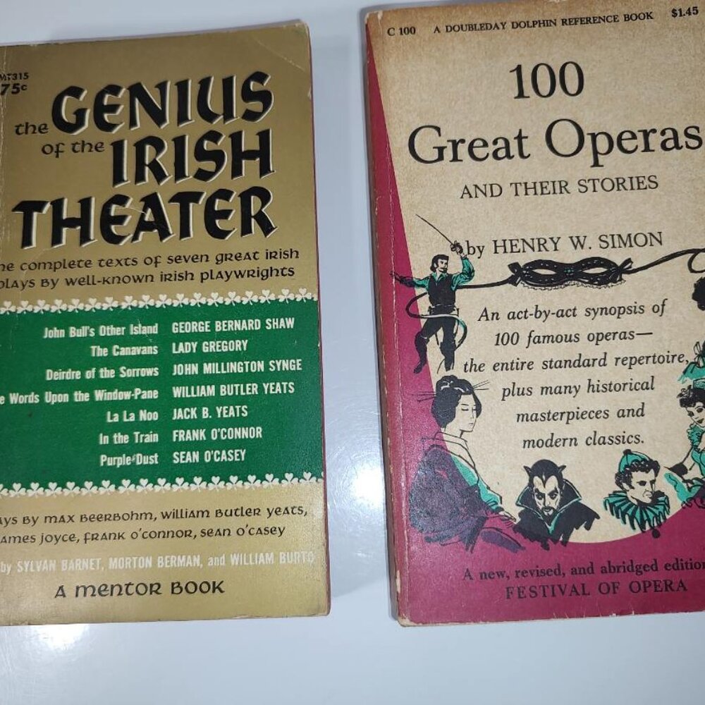 Vintage The Genius Irish Theater and 100 Great Operas Books-AS IS